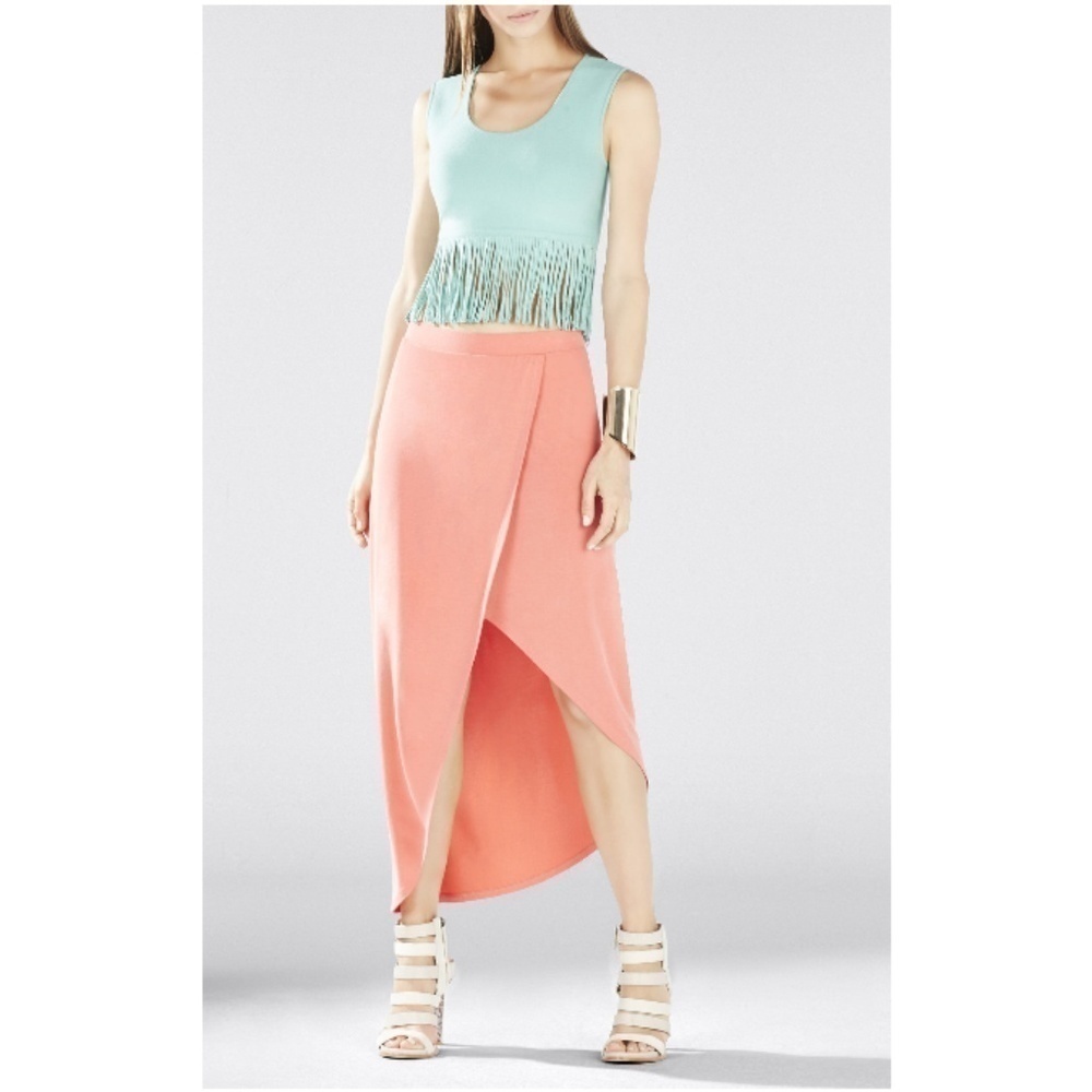 💕BCBGMAXAZRIA💕 Aqua Fringe Crop Top